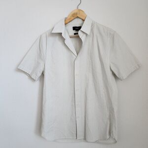 Vince Classic Fit Short Sleeve Cotton Shirt in Light Stripe | Size XS